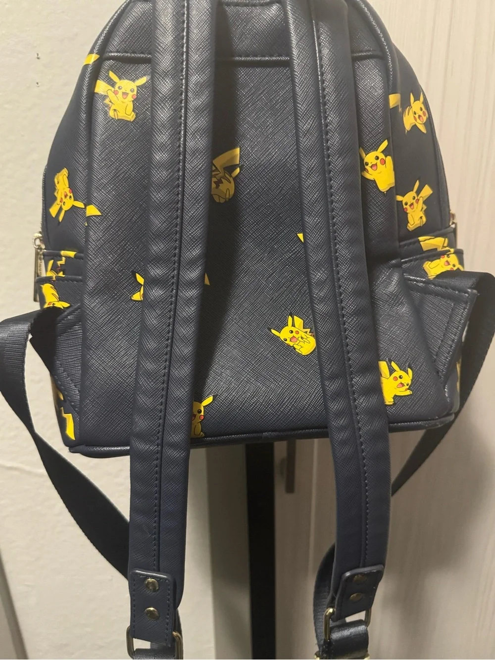 Loungefly Navy Mini Backpack with Yellow Pikachu Print
